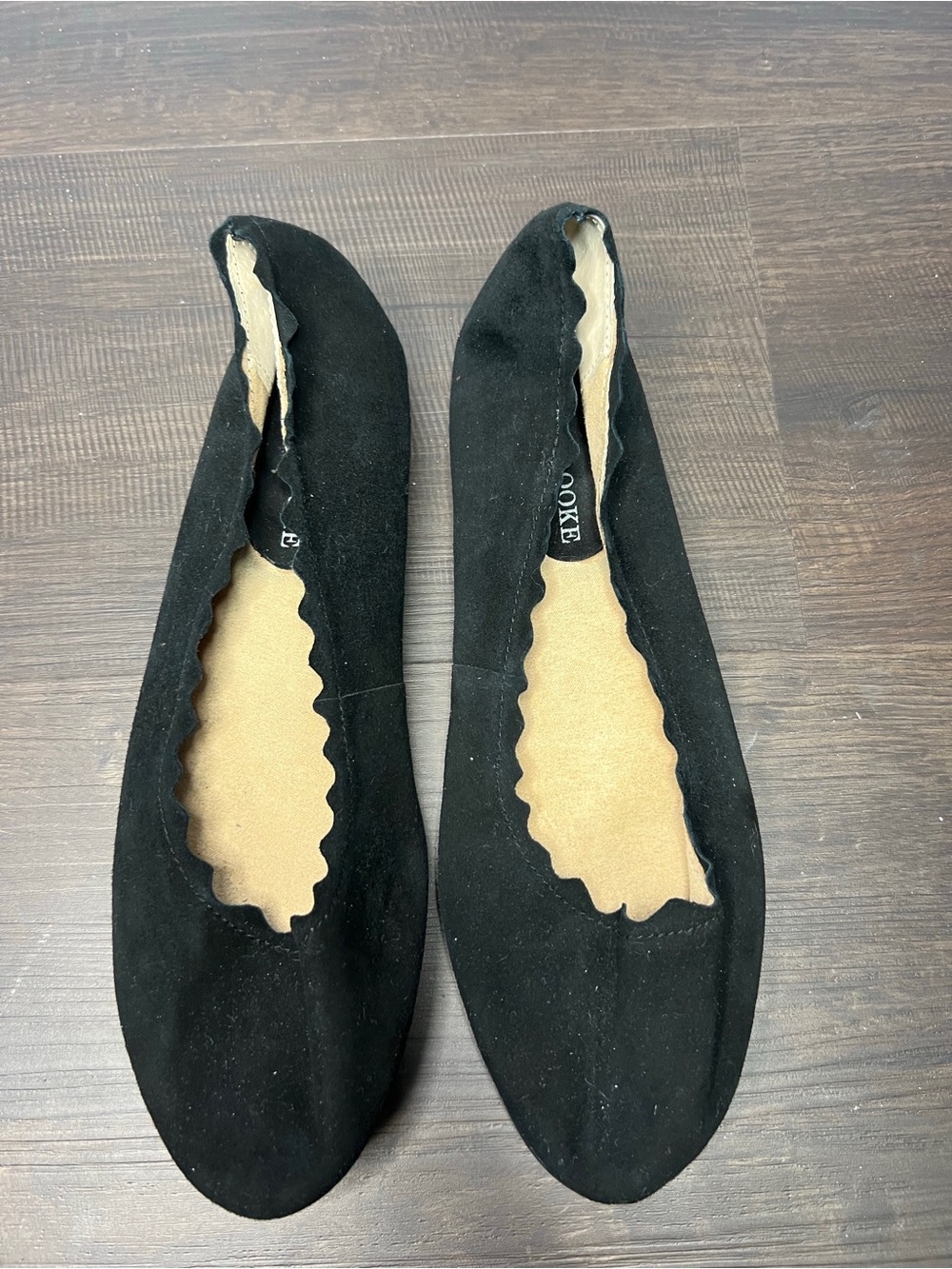 Audrey Brooke Black Suede Flats